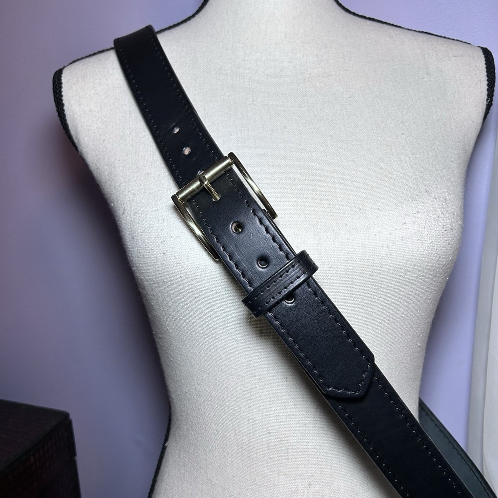 Boston Leather 18581 Men's 48 Black Leather Belt 1801 Garrison Belt